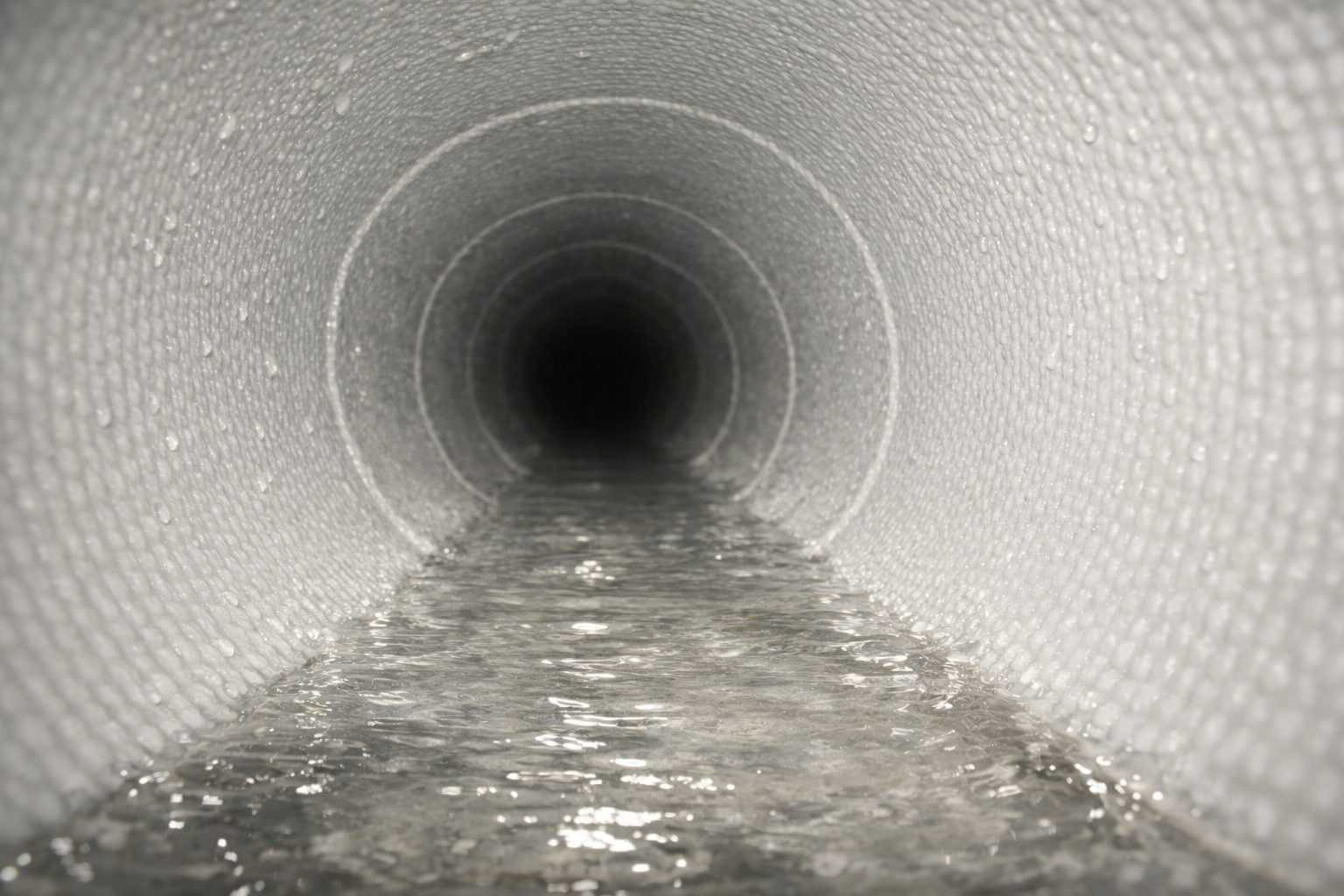 Clean restored pipe interior after inspection and repair